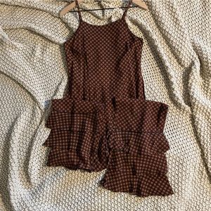 New York & Co Spaghetti Strap Romper with Ruffle Detail